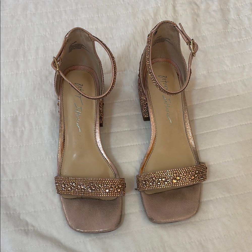 Betsey Johnson Gold Rhinestone Heels